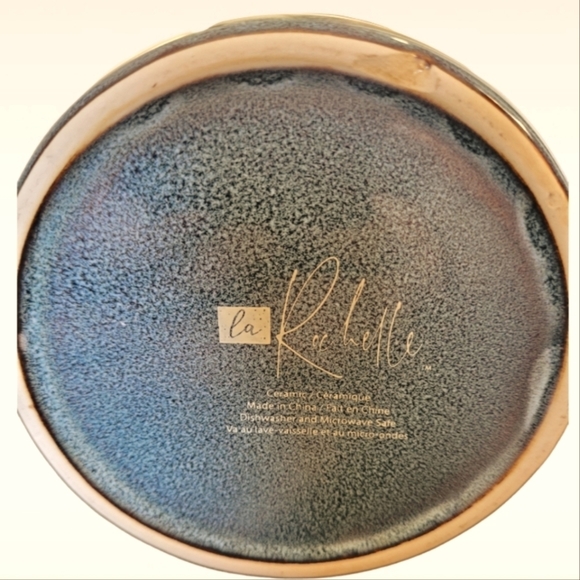 La Rochelle Hipster cat dog glazed pottery mug, blue grey color, 16oz - Picture 3 of 4